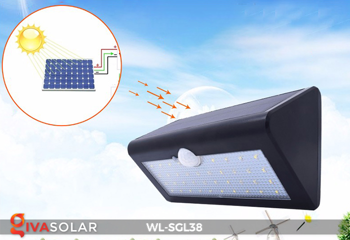 Đèn LED gắn tường năng lượng mặt trời WL-SGL38 1