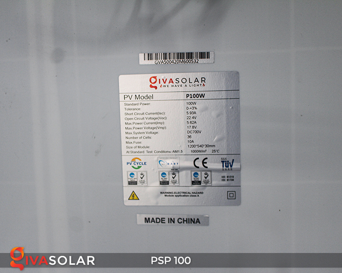 Pin năng lượng mặt trời Poly PSP-100W 7